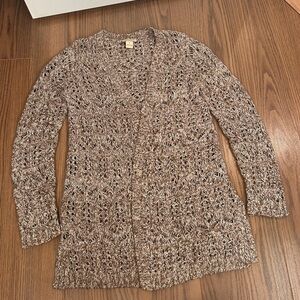 Lucky brand brown and white cardigan